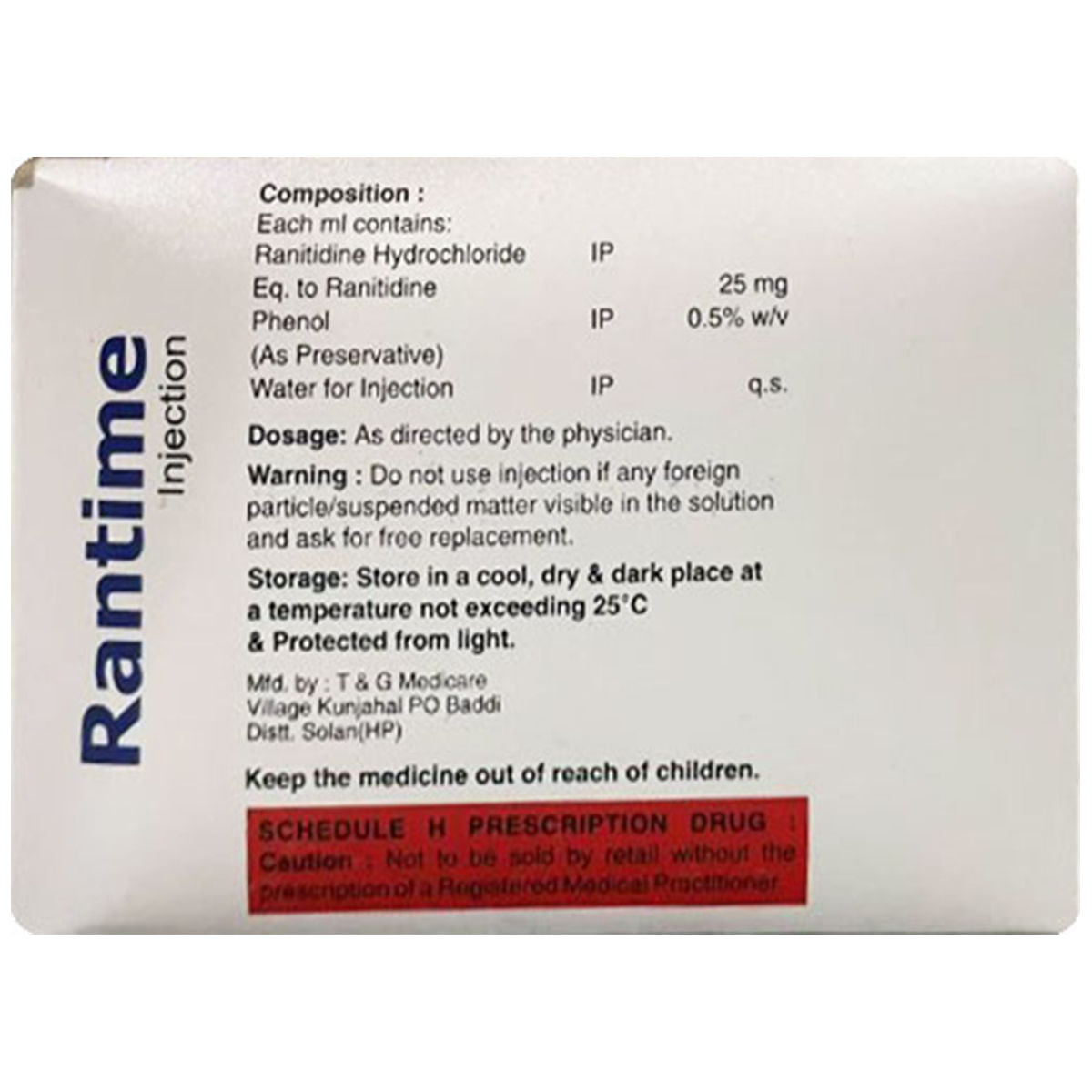 Buy Rantime 25 mg Injection 2 ml online | Uses, Side Effects, Price and ...