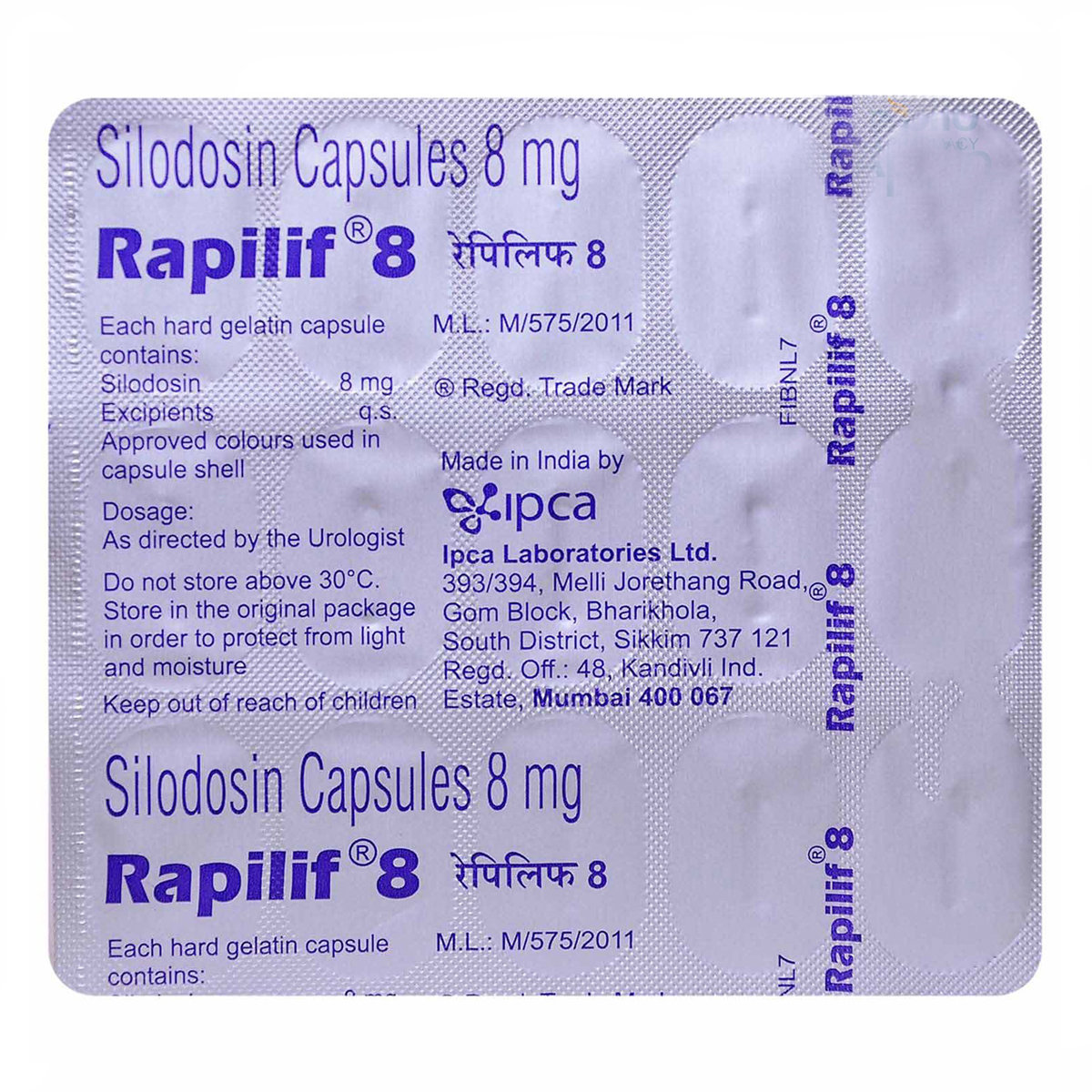 Rapilif 8 mg Capsule 15's, Pack of 15 CAPSULES Rapilif 8 mg Capsule 15's, Pack of 15 CAPSULES
