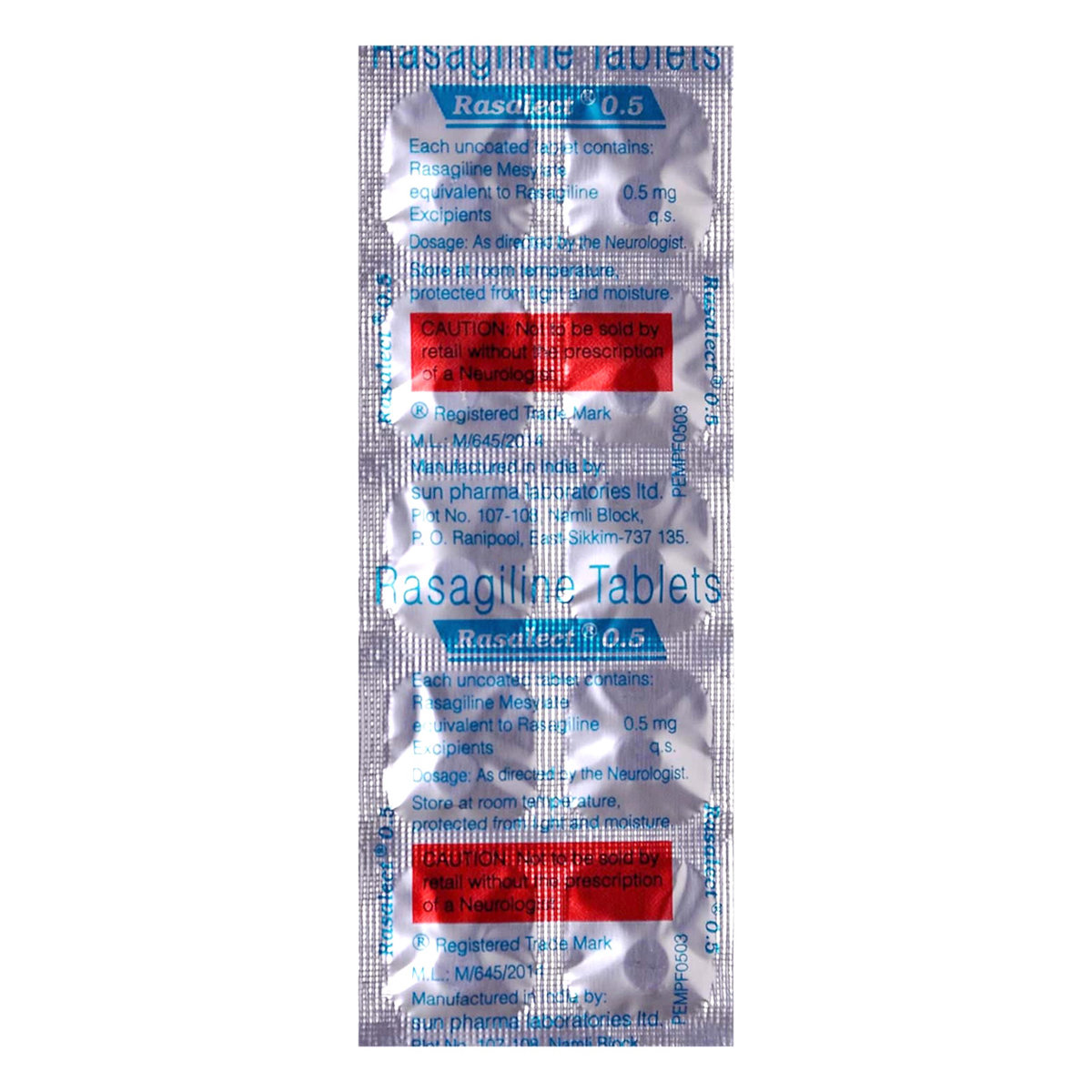 Rasalect 0.5 Tablet 10's, Pack of 10 TABLETS Rasalect 0.5 Tablet 10's, Pack of 10 TABLETS