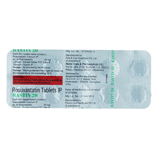 Rastin-20 Tablet 10's, Pack of 10 TabletS