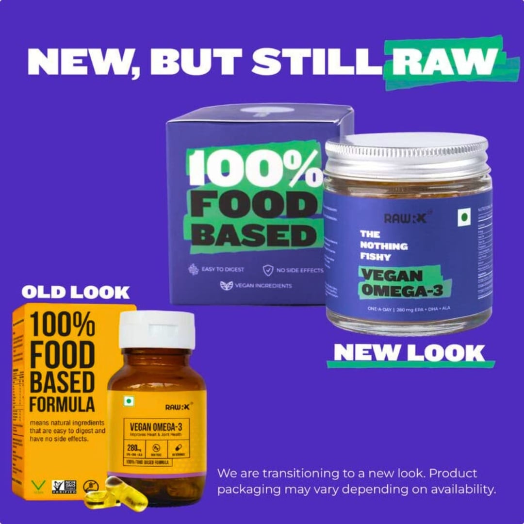 RawRX Vegan Omega-3 | Best DHA + EPA + ALA Oil-based Formula | For Hair Growth, Heart & Joint Health, 60 Capsules, Pack of 1 RawRX Vegan Omega-3 | Best DHA + EPA + ALA Oil-based Formula | For Hair Growth, Heart & Joint Health, 60 Capsules, Pack of 1