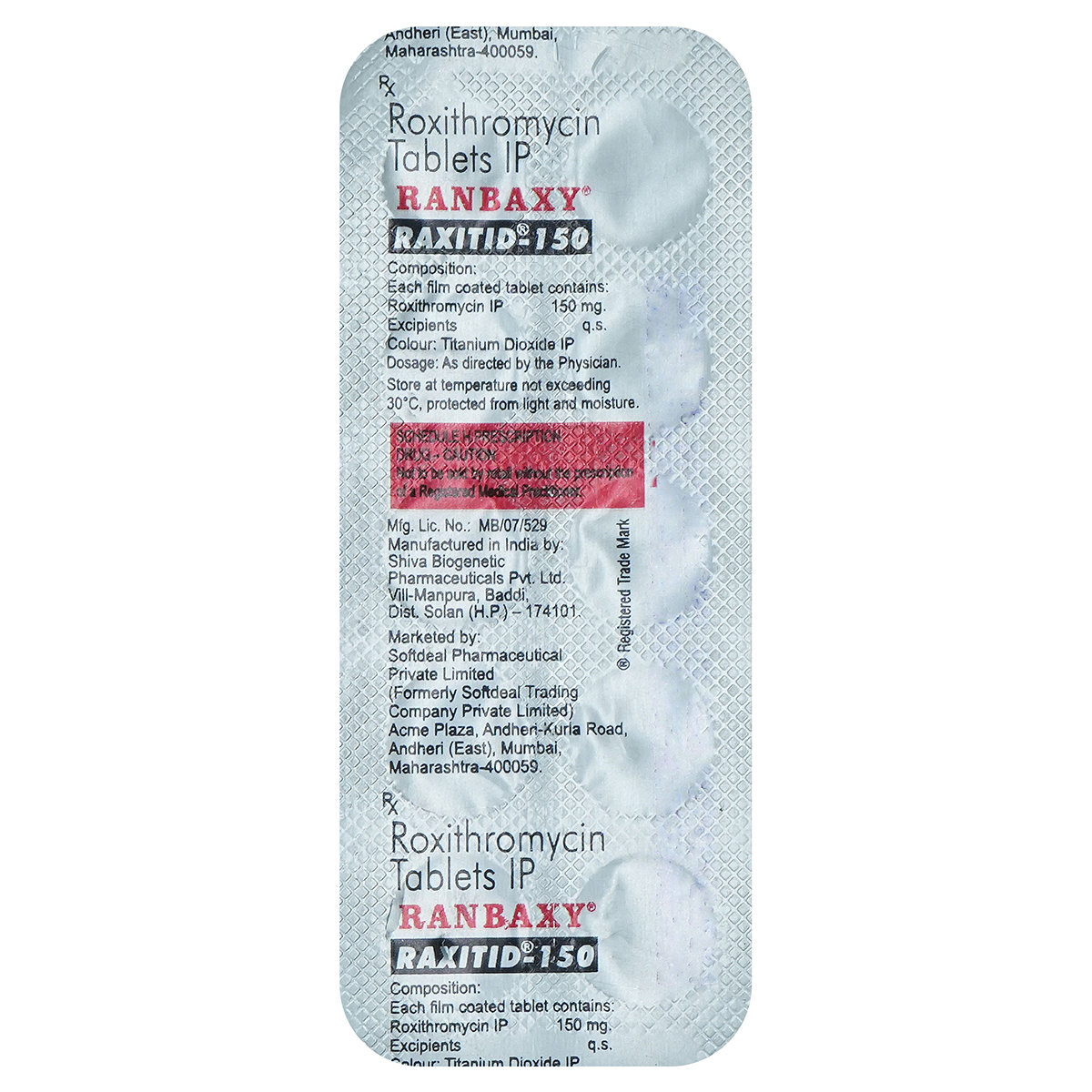 Raxitid 150mg Tablet 10's, Pack of 10 TABLETS Raxitid 150mg Tablet 10's, Pack of 10 TABLETS