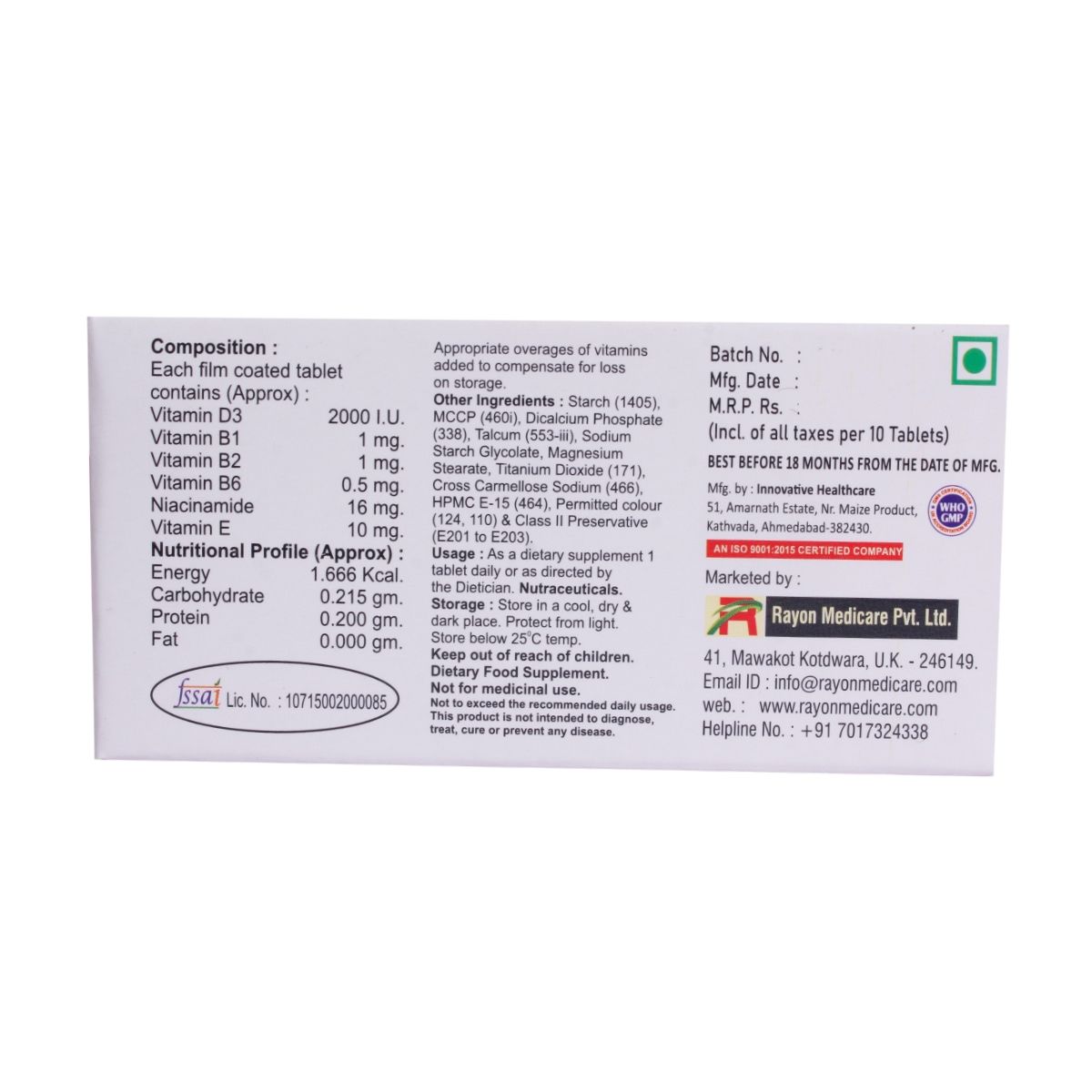 Rayn-D3 Tablet 10's Price, Uses, Side Effects, Composition - Apollo ...