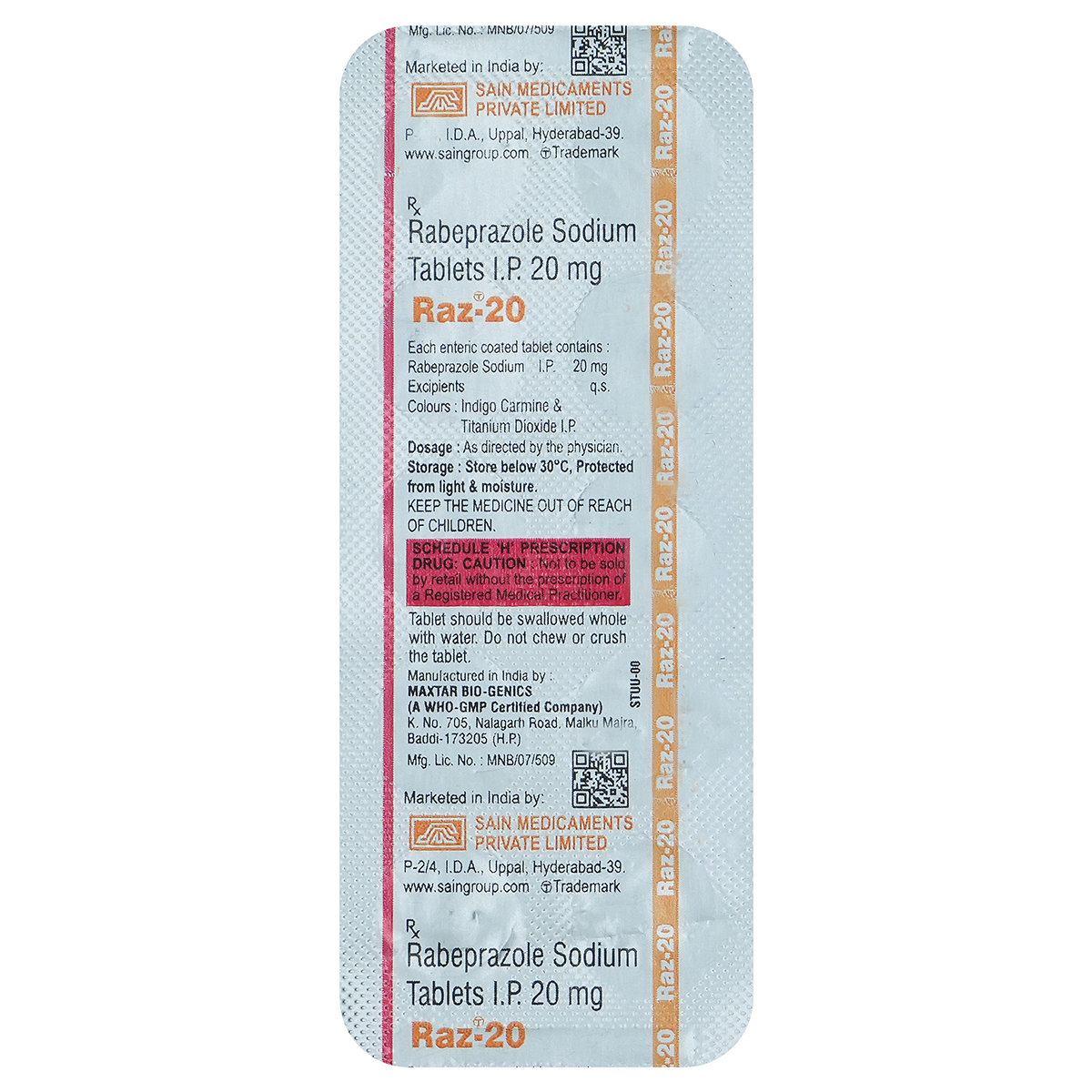 Raz 20mg Tablet 10's, Pack of 10 TABLETS Raz 20mg Tablet 10's, Pack of 10 TABLETS