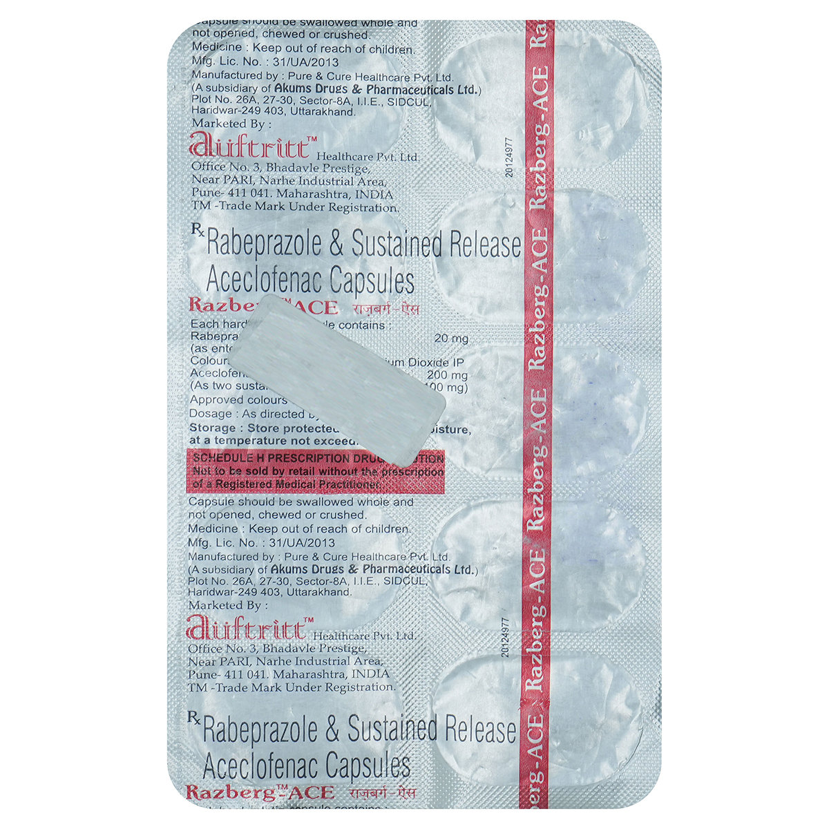 Razbergace Capsule 10's, Pack of 10 CAPSULES Razbergace Capsule 10's, Pack of 10 CAPSULES