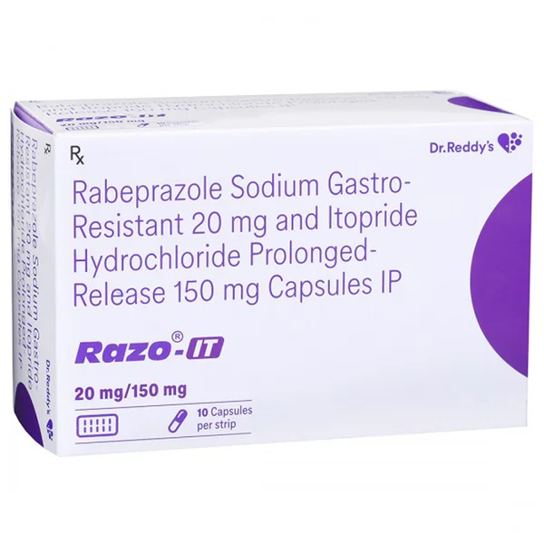 Razo-IT 20 mg/150 mg Capsule 10's, Pack of 10