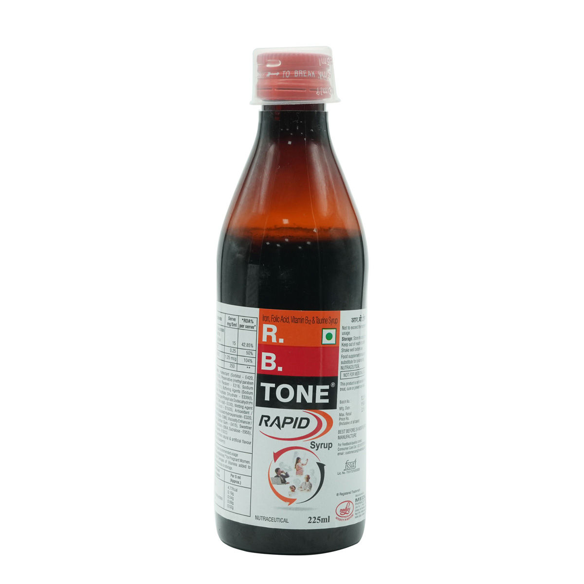 R.B. Tone Rapid Syrup 225 Ml Price, Uses, Side Effects, Composition ...