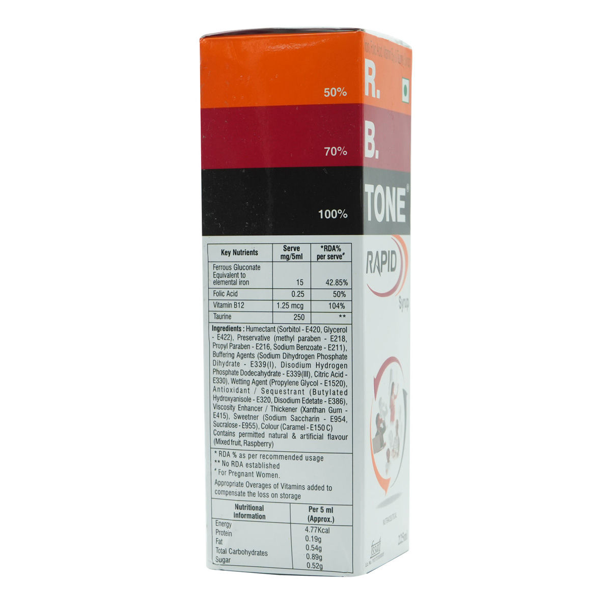 R.B. Tone Rapid Syrup 225 Ml Price, Uses, Side Effects, Composition ...