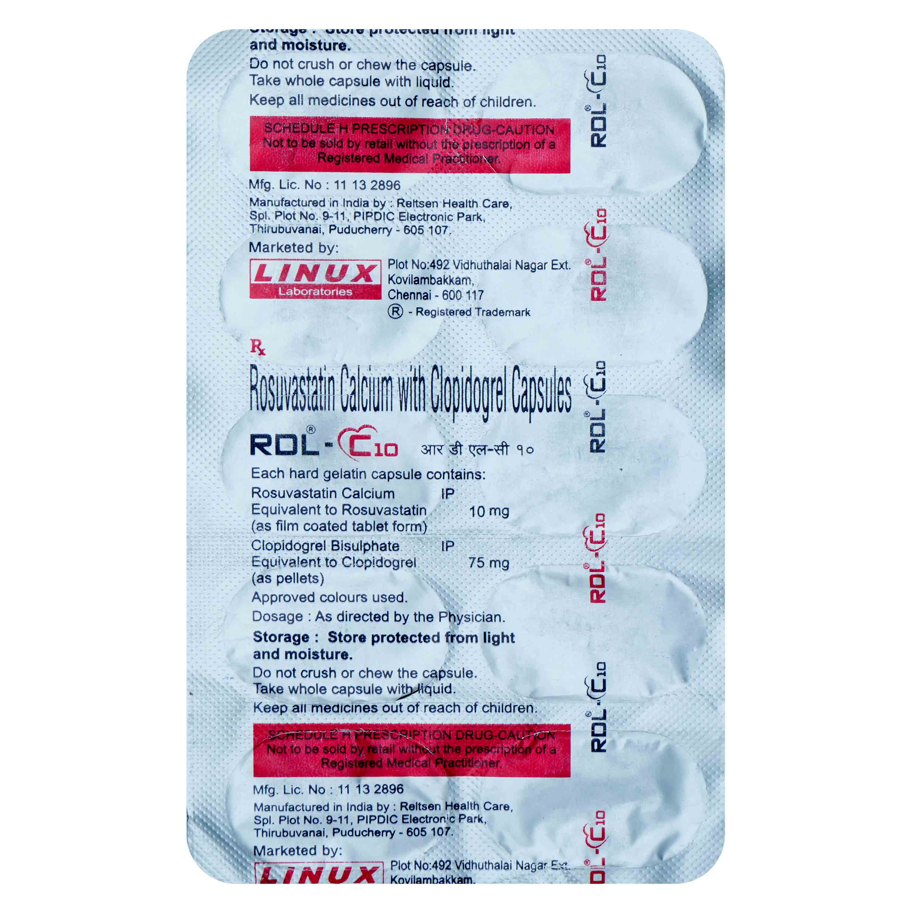 Rdl-C 10 Tablet 10's, Pack of 10 Rdl-C 10 Tablet 10's, Pack of 10