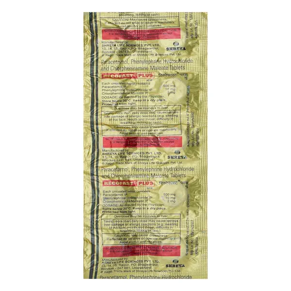 Recofast Plus Tablet 10's, Pack of 10