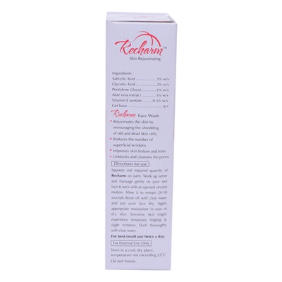 Recharm Skin Rejuvenating Face Wash 60 ml | Pore Cleansing | Reduces Wrinkles | Rejuvenates Skin | Improves Skin Tone, Pack of 1