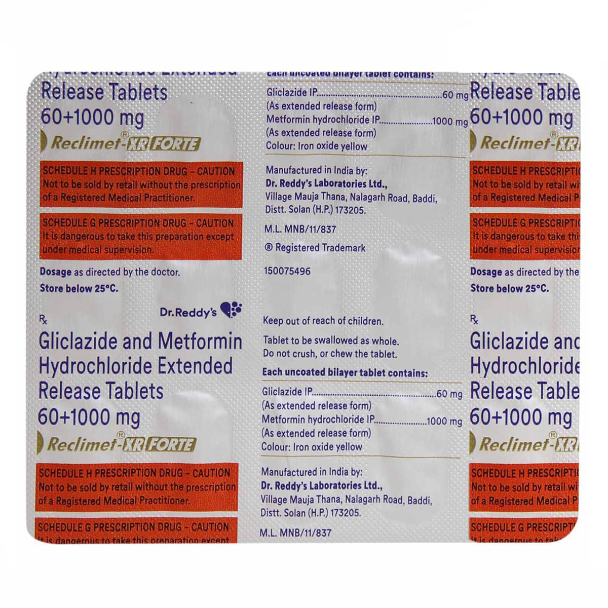 Reclimet XR Forte Tablet 15's, Pack of 15 TABLETS Reclimet XR Forte Tablet 15's, Pack of 15 TABLETS