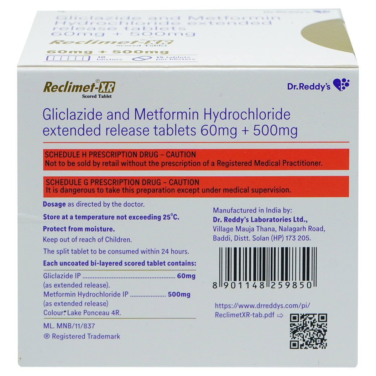 Reclimet-XR Tablet 15's, Pack of 15 TABLETS Reclimet-XR Tablet 15's, Pack of 15 TABLETS