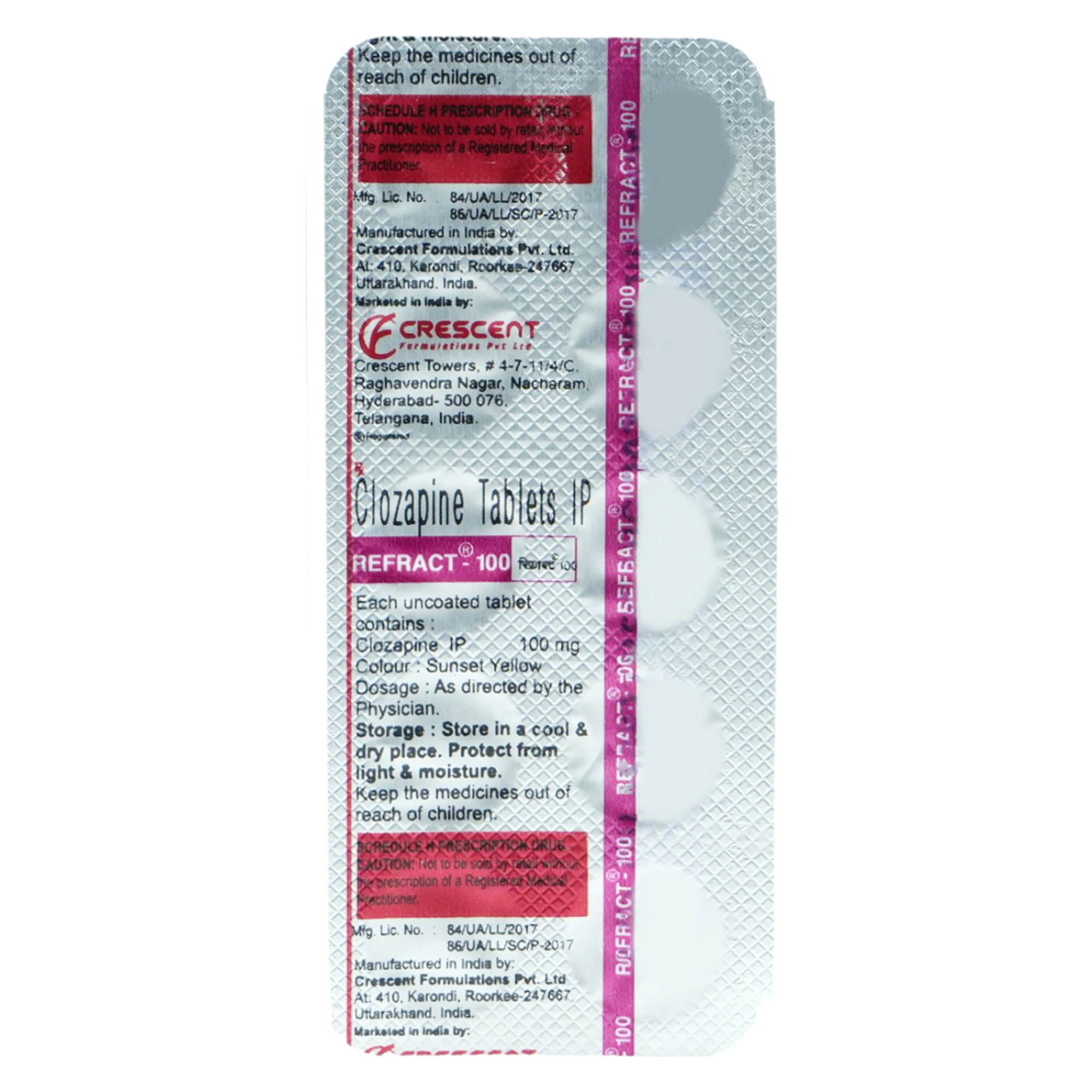 REFRACT 100MG TABLET, Pack of 10 TABLETS REFRACT 100MG TABLET, Pack of 10 TABLETS