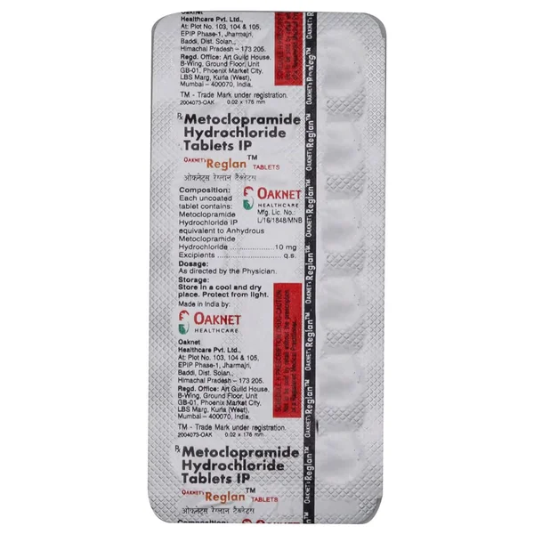 Reglan 10 Tablet 20's, Pack of 20 TABLETS