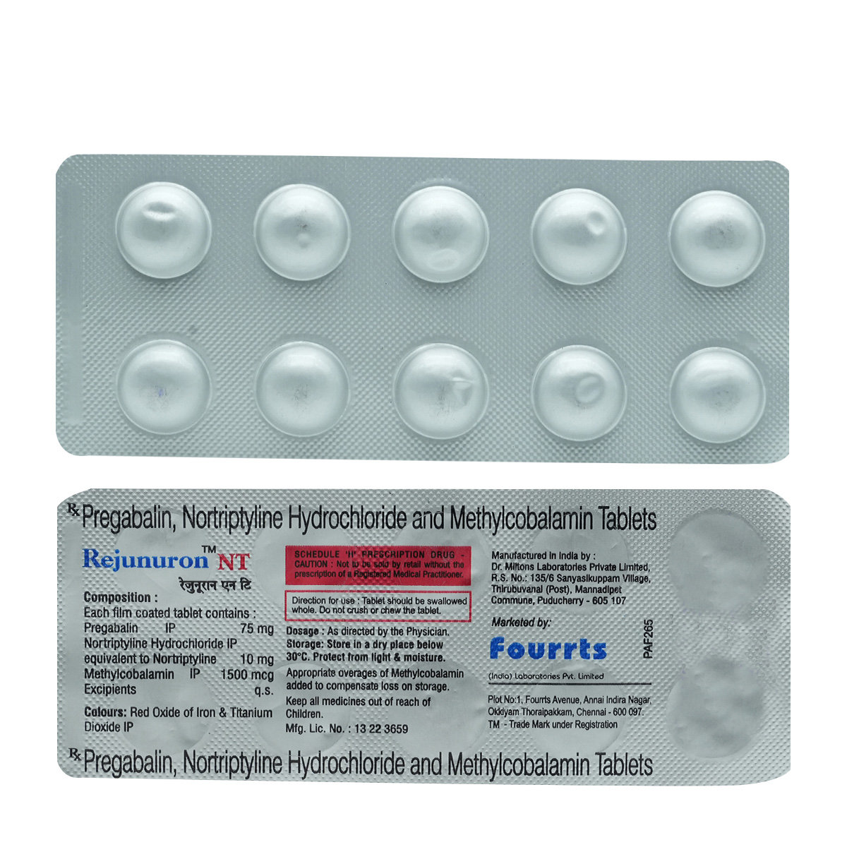 Rejunuron NT Tablet 10's, Pack of 10 TABLETS Rejunuron NT Tablet 10's, Pack of 10 TABLETS