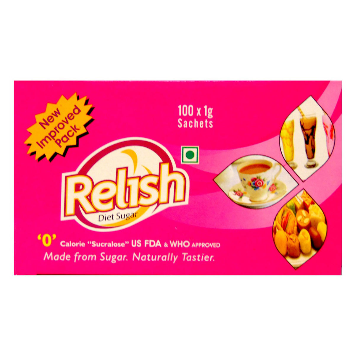 Buy Relish Diet Sugar 100 gm (100 Sachets x 1 gm) Online