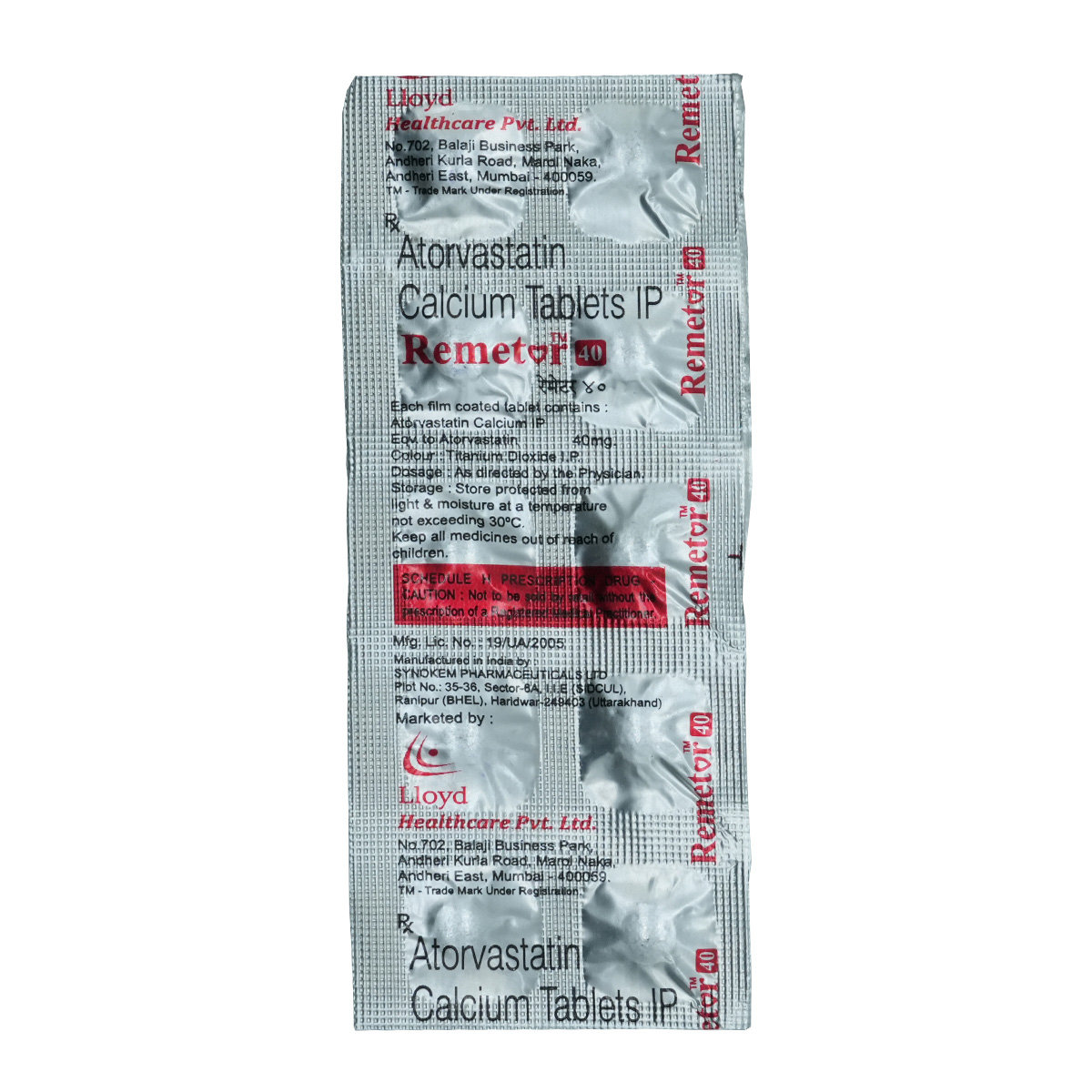 Remetor 40 Tablet 10's, Pack of 10 TABLETS Remetor 40 Tablet 10's, Pack of 10 TABLETS