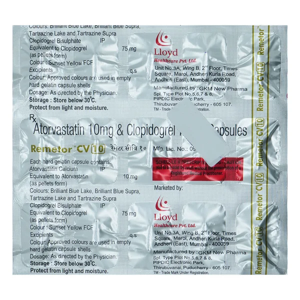 Remetor CV 10 Capsule 15's, Pack of 15 CapsuleS