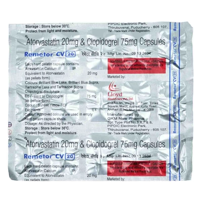 Remetor CV 20 Capsule 15's, Pack of 15 CapsuleS