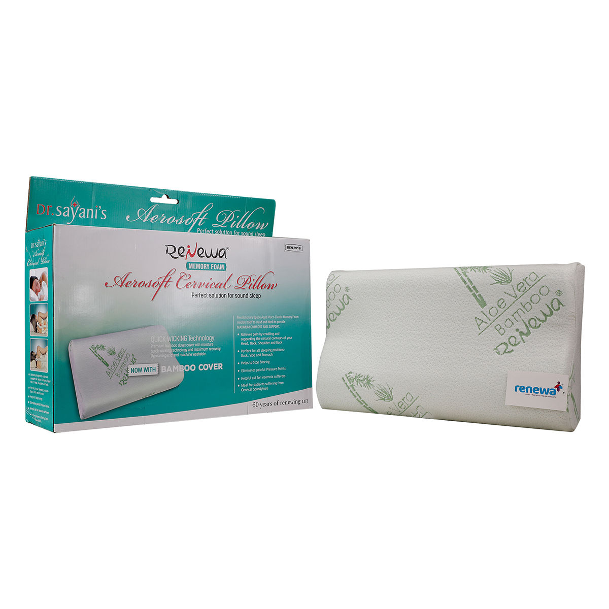 Renewa Cervical Memory Foam Gel Pillow Universal 1 Count Uses Benefits Price Apollo Pharmacy