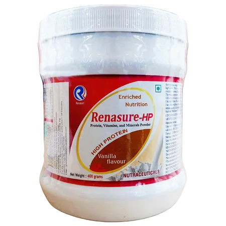 Renasure-HP Vanilla Flavour Protein Powder, 400 gm