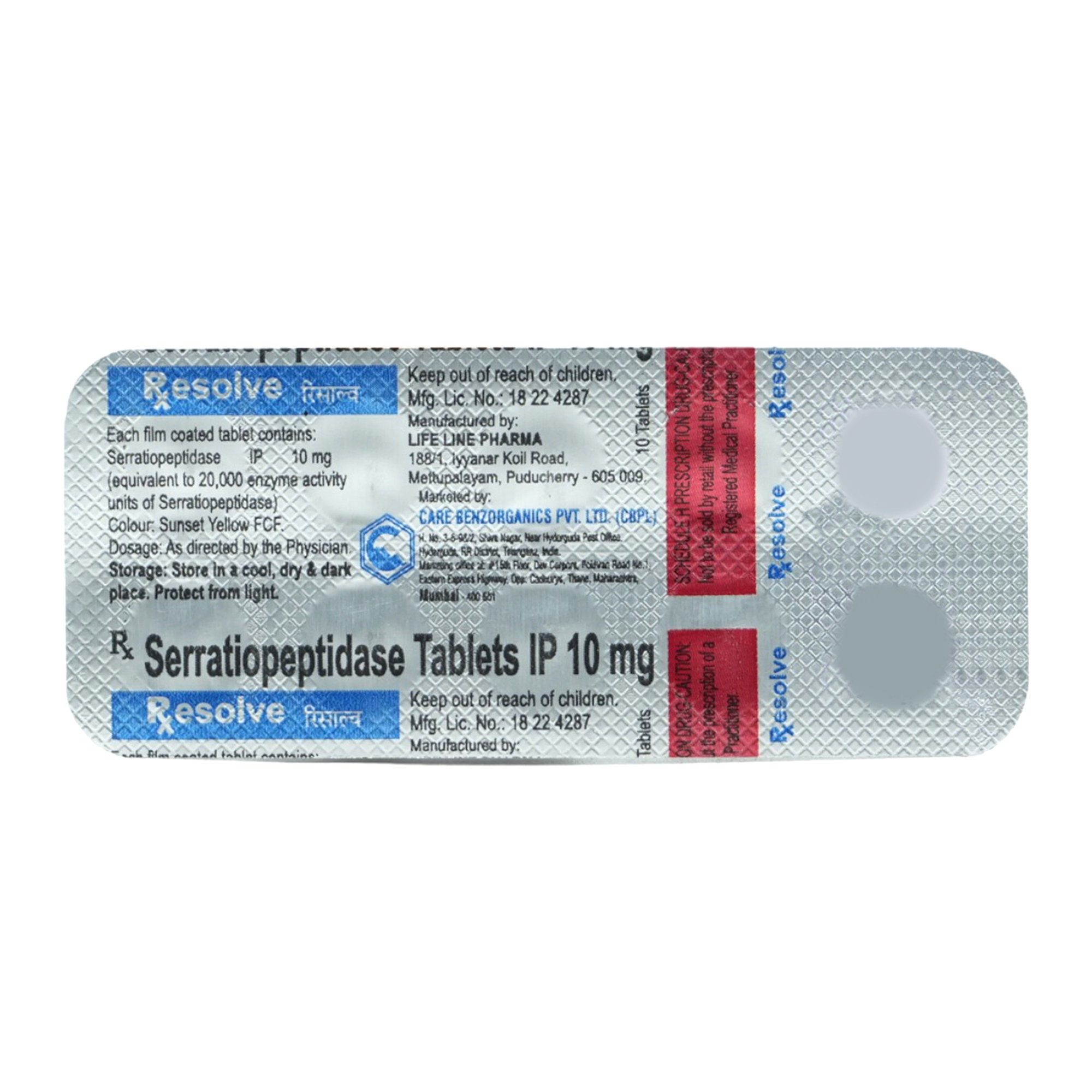 Resolve 10 mg Tablet 10's, Pack of 10 TabletS Resolve 10 mg Tablet 10's, Pack of 10 TabletS