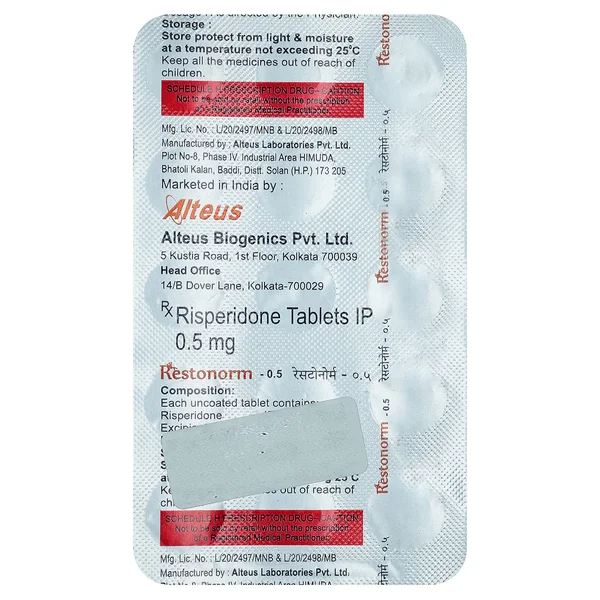 Restonorm-0.5 Disintegrating Tablet 15's, Pack of 15 TabletS