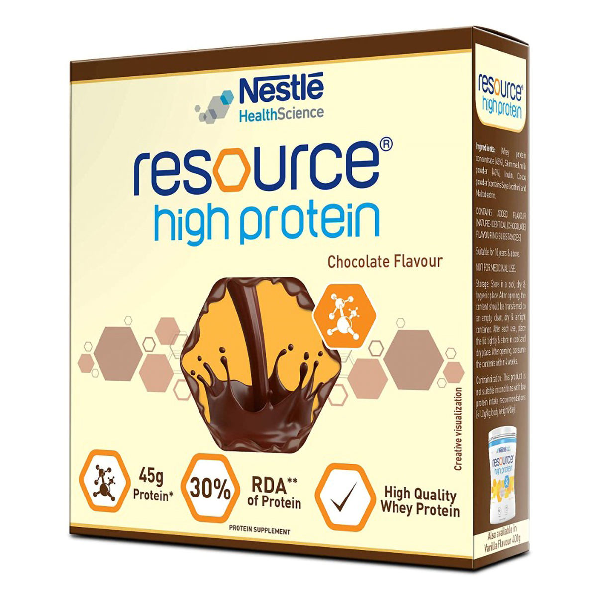 Buy Nestle Resource High Protein Chocolate Flavour Powder, 400 gm (2 x 200 gm) Online