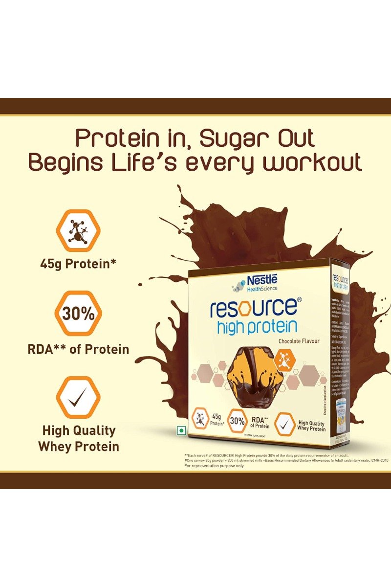Nestle Resource High Protein Chocolate Flavour Powder, 400 gm (2 x 200 gm), Pack of 1 Nestle Resource High Protein Chocolate Flavour Powder, 400 gm (2 x 200 gm), Pack of 1