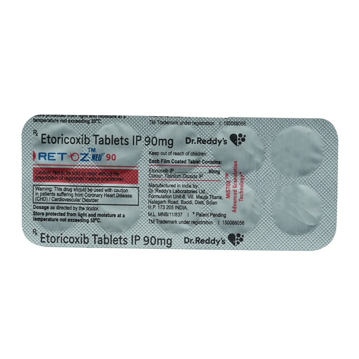 Retoz-Neo 90 Tablet 10's, Pack of 10 TabletS Retoz-Neo 90 Tablet 10's, Pack of 10 TabletS