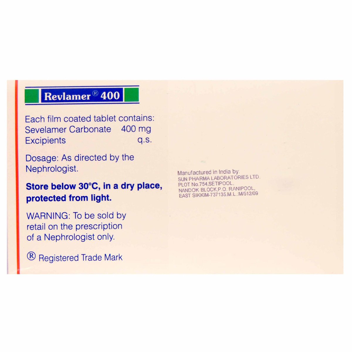 Revlamer 400 Tablet 10's, Pack of 10 TABLETS Revlamer 400 Tablet 10's, Pack of 10 TABLETS