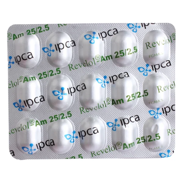 Revelol-AM 25 mg/2.5 mg Tablet 15's, Pack of 15 TABLETS