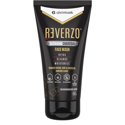 Reverzo Activated Charcoal Facewash 100 gm | Cleanses &amp; Moisturises | Detoxifies Skin | Controls Acne And Excess Oil, Pack of 1