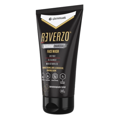 Reverzo Activated Charcoal Facewash 100 gm | Cleanses &amp; Moisturises | Detoxifies Skin | Controls Acne And Excess Oil, Pack of 1