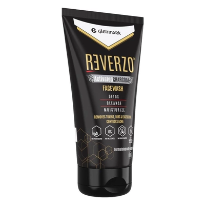 Reverzo Activated Charcoal Facewash 100 gm | Cleanses &amp; Moisturises | Detoxifies Skin | Controls Acne And Excess Oil, Pack of 1