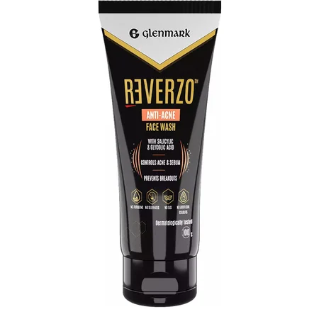 Reverzo Anti-Acne Face Wash 100 gm | Glycolic Acid And Salicylic Acid | Controls Excess Oil, Acne |