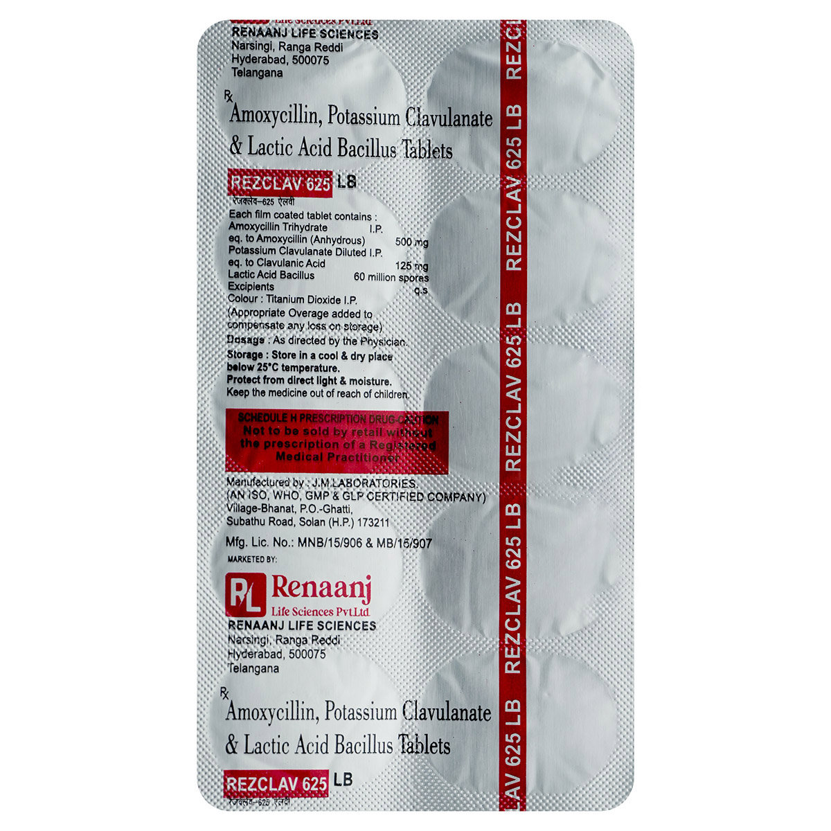 Rezclav 625 Lb Tab 10'S, Pack of 10 Rezclav 625 Lb Tab 10'S, Pack of 10