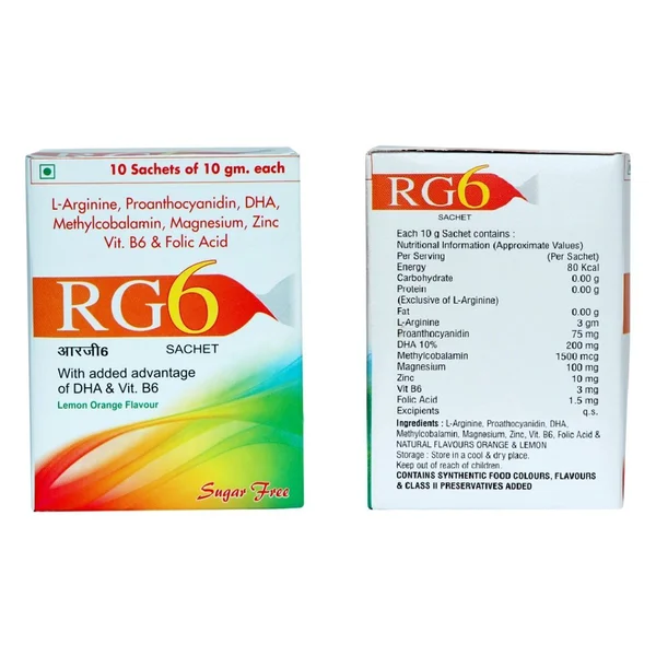 RG6 Sugar Free Lemon Orange Flavour Sachet 10 gm
