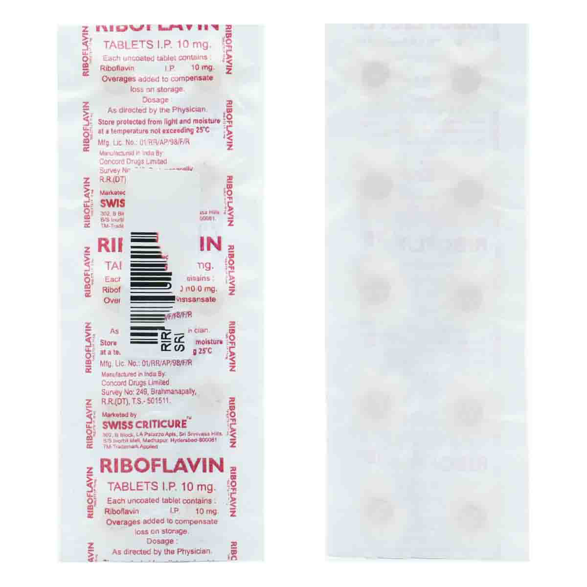 Riboflavin 10 mg Tablet 10's , Pack of 10 TabletS Riboflavin 10 mg Tablet 10's , Pack of 10 TabletS