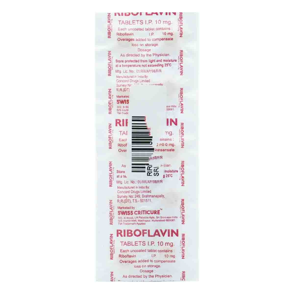 Riboflavin 10 mg Tablet 10's , Pack of 10 TabletS Riboflavin 10 mg Tablet 10's , Pack of 10 TabletS