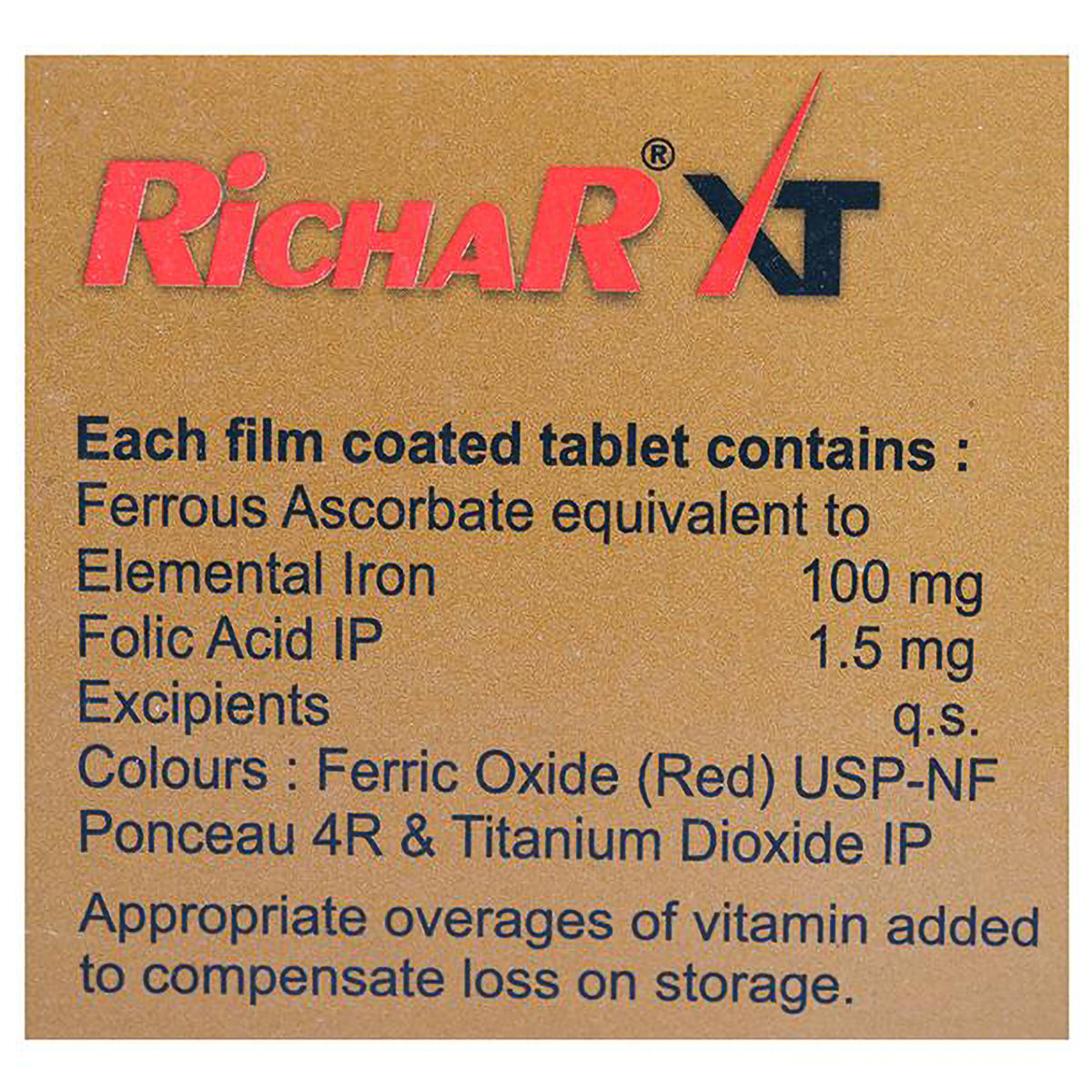 RICHAR XT TABLET, Pack of 10 TABLETS RICHAR XT TABLET, Pack of 10 TABLETS