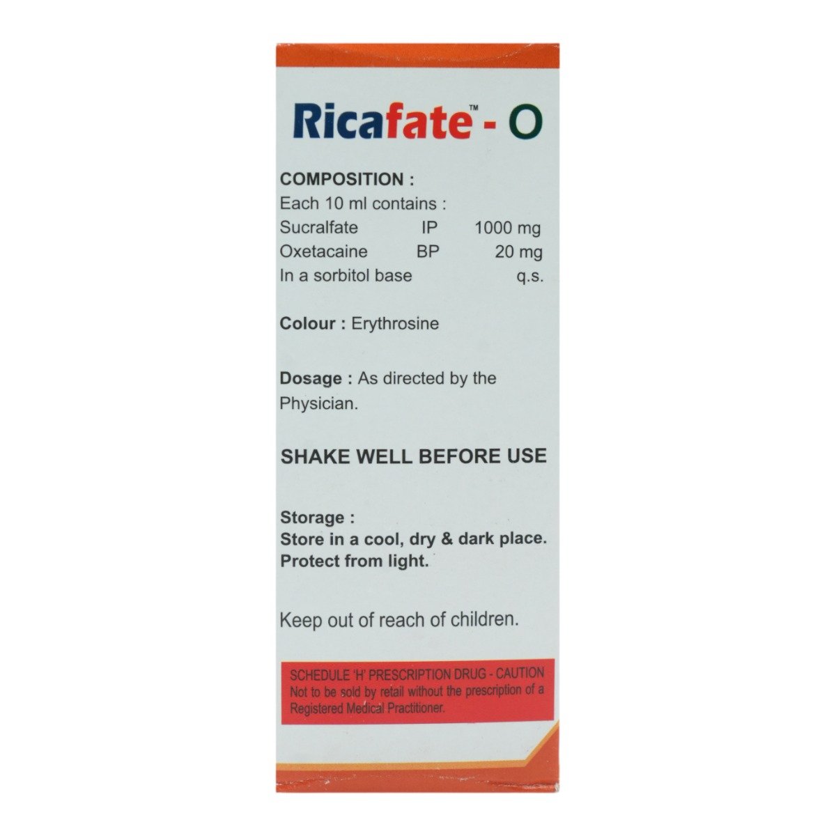 Ricafate-O S/F Suspension 200Ml, Pack of 1 Ricafate-O S/F Suspension 200Ml, Pack of 1