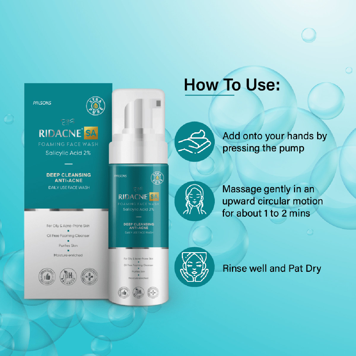 Ridacne SA Foaming Face Wash 100 ml, Pack of 1 Ridacne SA Foaming Face Wash 100 ml, Pack of 1