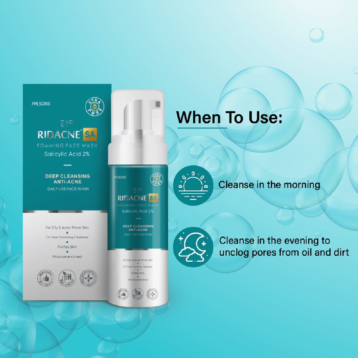 Ridacne SA Foaming Face Wash 100 ml, Pack of 1 Ridacne SA Foaming Face Wash 100 ml, Pack of 1