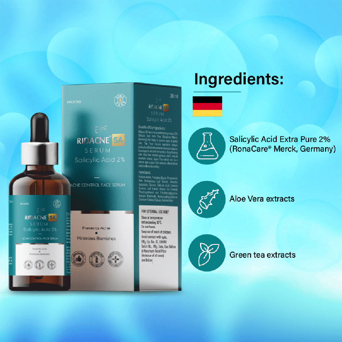 Ridacne SA Face Serum 30 ml, Pack of 1 Ridacne SA Face Serum 30 ml, Pack of 1