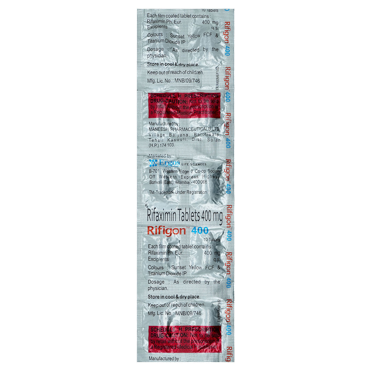 Rifigon 400 Tablet 10's, Pack of 10 TabletS Rifigon 400 Tablet 10's, Pack of 10 TabletS