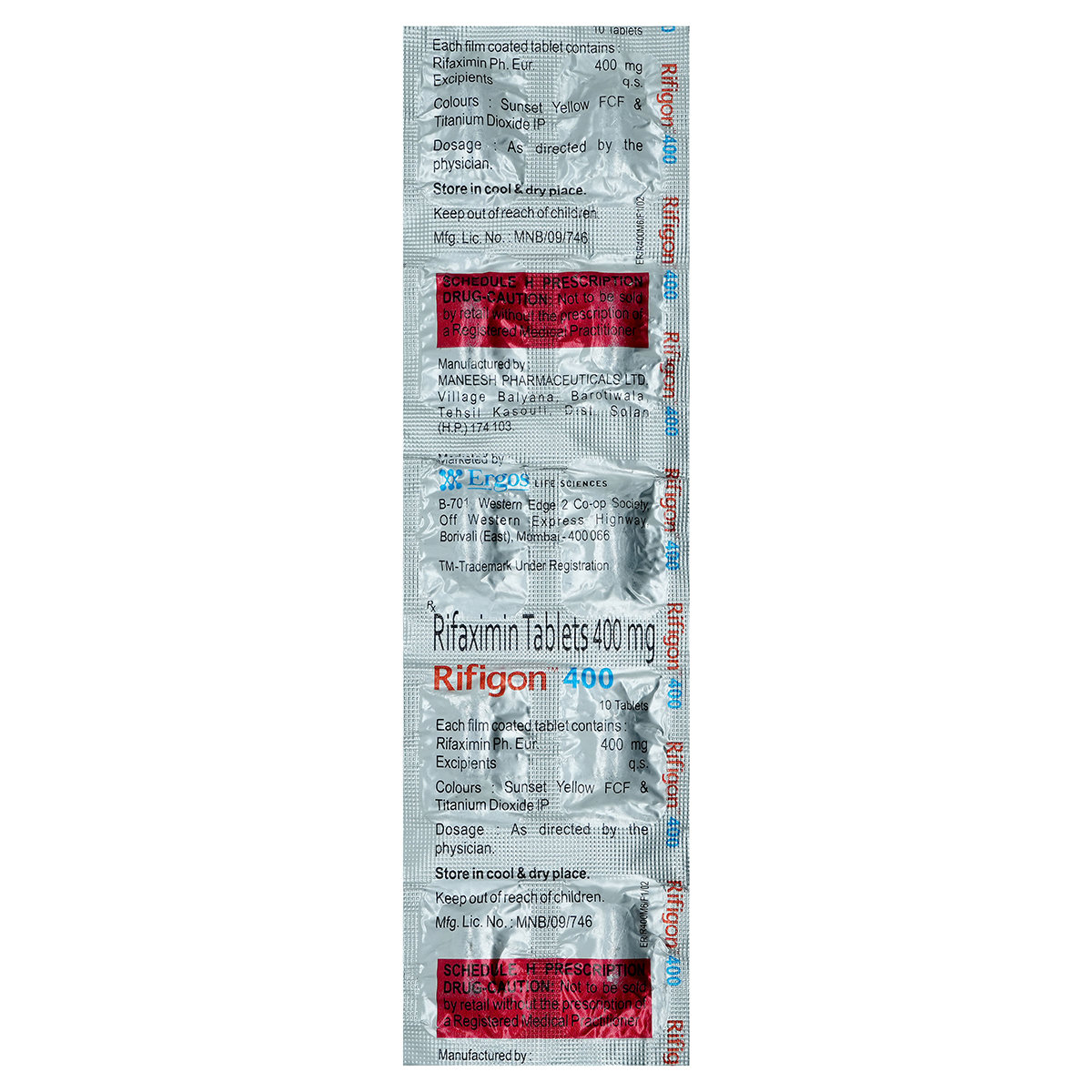 Rifigon 400 Tablet 10's, Pack of 10 TabletS Rifigon 400 Tablet 10's, Pack of 10 TabletS