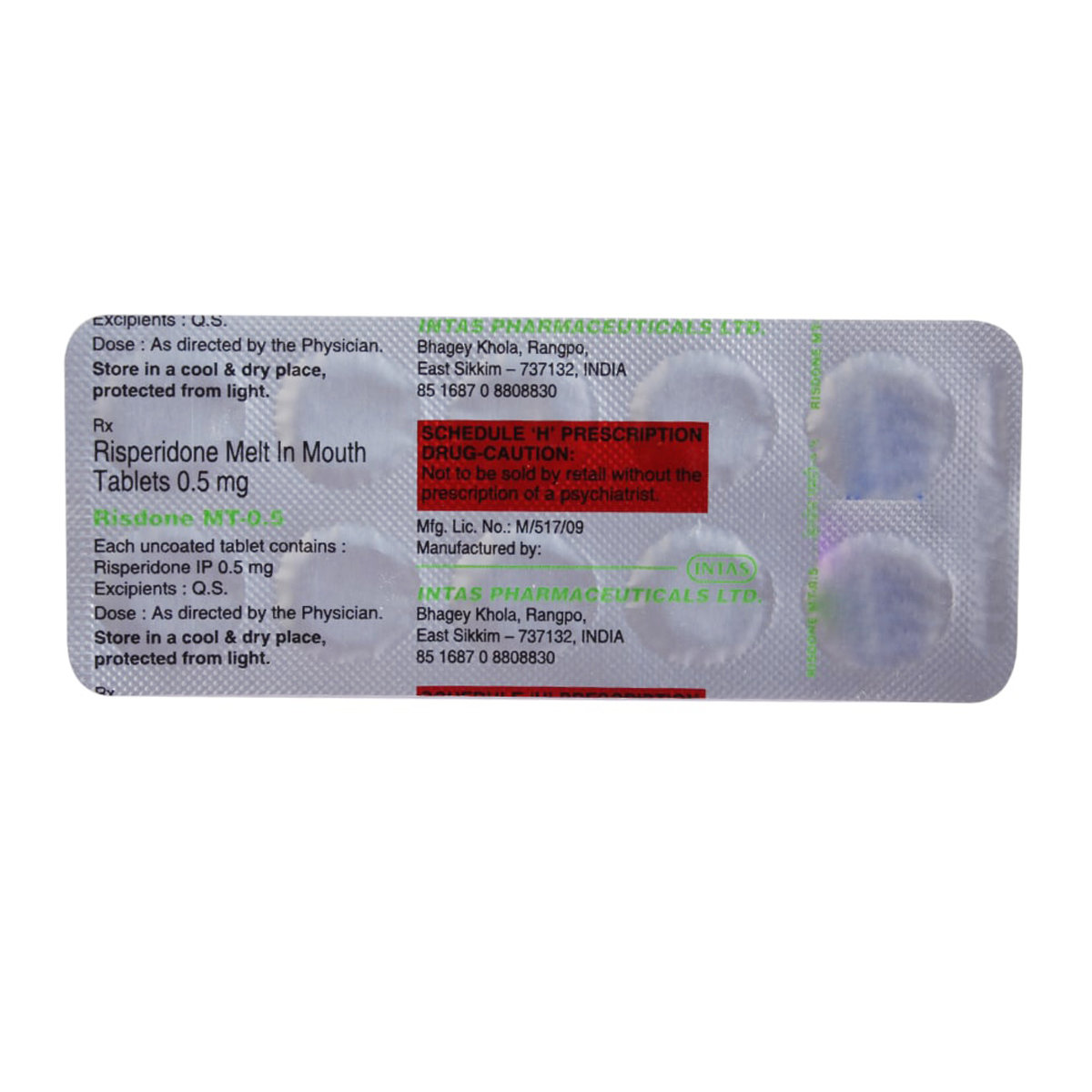 Risdone MT 0.5 Tablet 10's, Pack of 10 TABLETS Risdone MT 0.5 Tablet 10's, Pack of 10 TABLETS