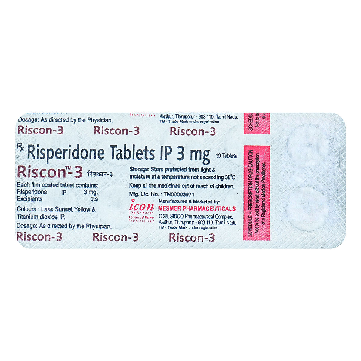 Riscon 3 Tablet | Uses, Side Effects, Price | Apollo Pharmacy